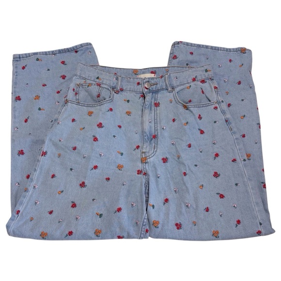 Urban Outfitters BDG High Rise Loose Baggy Embroidered Floral/Carrots Size 29 - Picture 2 of 13
